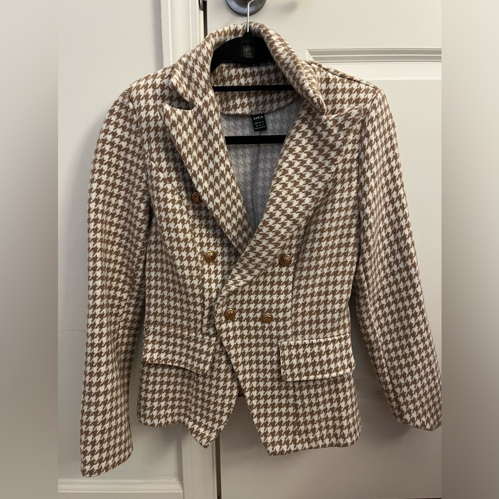 SHEIN Women’s Houndstooth Blazer